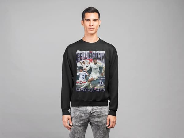 Bellingham Sweatshirt Real Madrid England spelaretröja svart