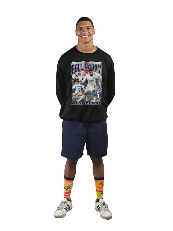 Bellingham Sweatshirt Real Madrid England spelaretröja svart