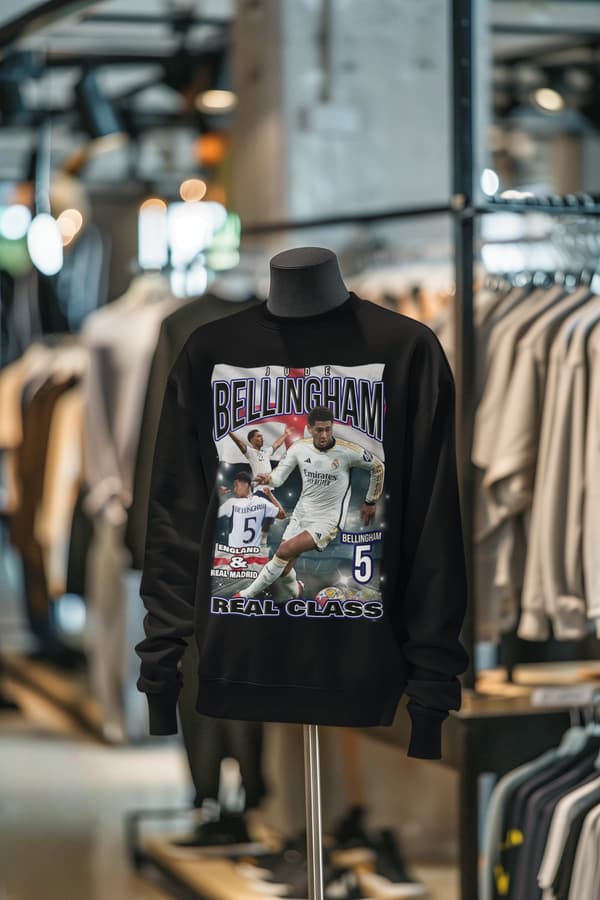 Bellingham Sweatshirt Real Madrid England spelaretröja svart