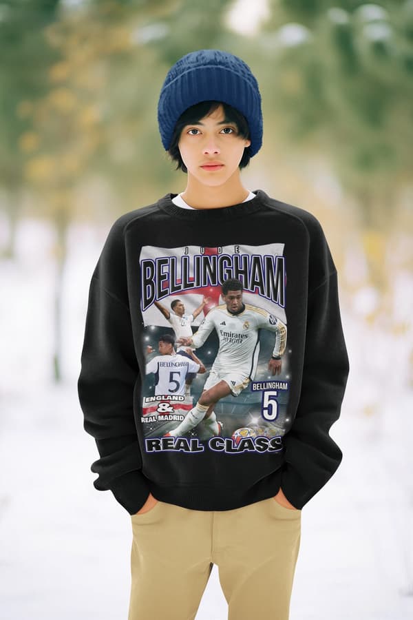 Bellingham Sweatshirt Real Madrid England spelaretröja svart