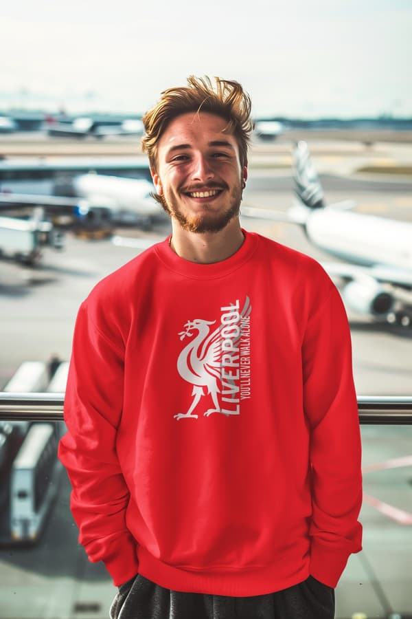 Liverpool stil Sweatshirt- Logo design med YNWA