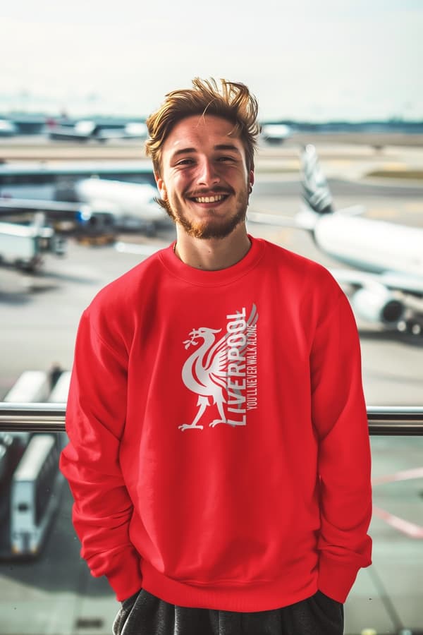 Liverpool stil Sweatshirt- Logo design med YNWA