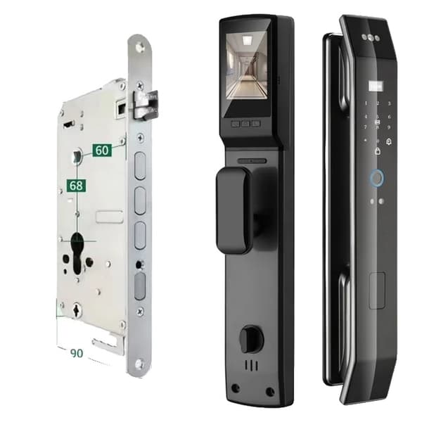 Smart Dørlås, Realtids Intercom, Biometrisk Elektronisk Nøgleåbning, 3DR-DF14-Grå-280-R