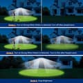 Miniatyrbillede 3 af 9: OBOSOE 65W LED Solar Sikkerhedslampe Vådstyret Udendørs Flodlys, 6500LM, IP65 Vandtæt, 6500K – Justerbar 3-hoved flodlampe med befugtning