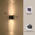 Miniatyrbillede 7 af 7: OBOSOE 2-Pak Elektrisk Tilsluttede Moderne Væglamper - Tågede Væglamper med Fjernbetjening til Soveværelse/Stue/Walk-in Closet (85-265V, Guld, 80 cm)