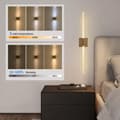 Miniatyrbillede 2 af 7: OBOSOE 2-Pak Elektrisk Tilsluttede Moderne Væglamper - Tågede Væglamper med Fjernbetjening til Soveværelse/Stue/Walk-in Closet (85-265V, Guld, 80 cm)