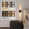 Miniatyrbillede 2 af 7: OBOSOE 2-Pak Væglamper 85-265V - Dæmpbare Moderne Væglamper med Fjernbetjening til Soveværelse/Stue/Walk-in Closet (Sort, 100 cm)