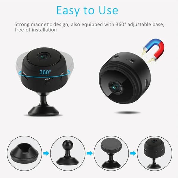 Mini Wifi Fjärrstyrd Rörelseaktiverad Kamera Spionkamera Övervakningskamera 1080P