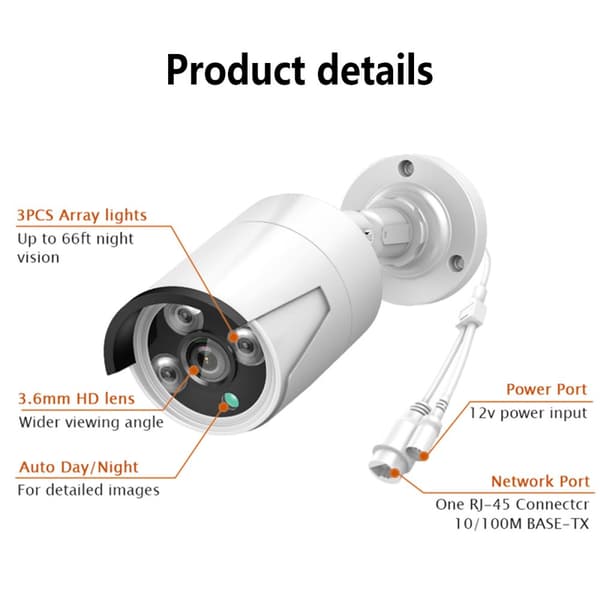 Hiseeu Vandtæt 1080P Full HD 1080P POE Trådløst IP-kamera CCTV WIFI CMOS Smart Cam Bevægelsesdetektering Lysbeskyttelse Overspændingsbeskyttelse