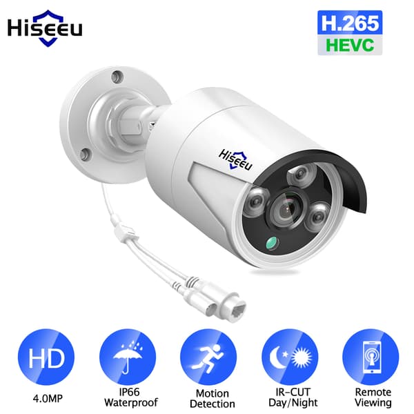 Hiseeu Vedenpitävä 1080P Full HD 1080P POE Langaton IP-kamera CCTV WIFI CMOS Smart Cam Liiketunnistin Valaistuksen suojaus Ylijännitesuoja