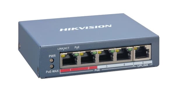 Hikvision Digital Technology DS-3E1105P-EI verkkokytkin Fast Ethernet (10/100) Power over Ethernet (PoE) Sininen