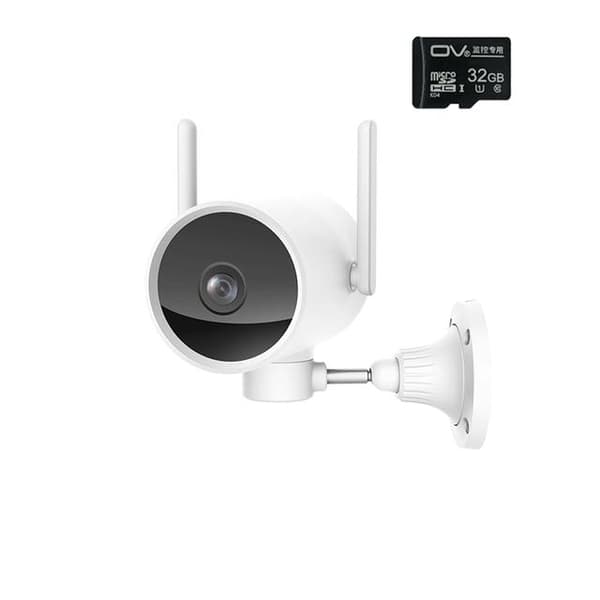 2K wifi IP smart utomhussäkerhetskamera med 32G minneskort, hem övervakningskamera, 15m mörkerseende