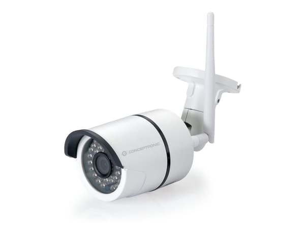 Conceptronic JARETH HD Wireless Cloud IP -kamera - verkkovalvontakamera - ulkona - säänkestävä - väri (päivä ja yö) - 1,3 MP - 1280 x 720 - 720p - kii Valkoinen
