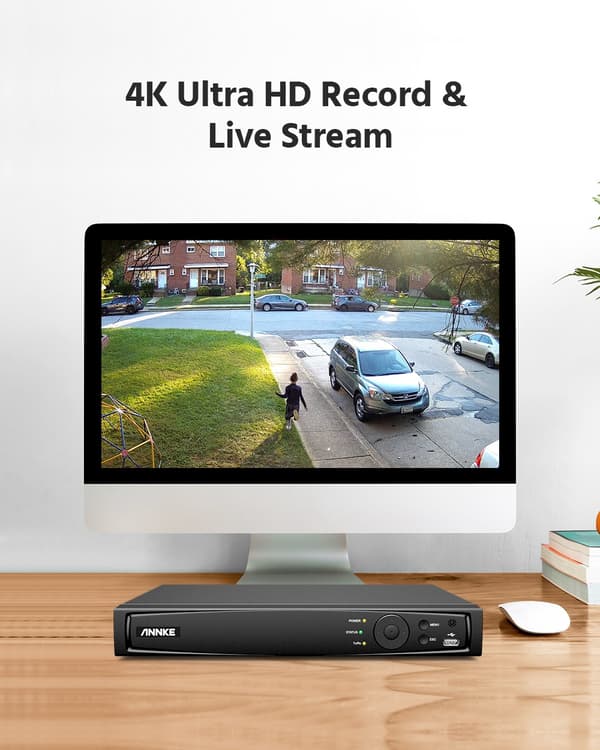 16CH 8MP POE NVR 4K - ANNKE Nätverksvideorekorder, P2P Moln & Infoga och Spela