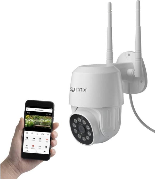 Sygonix PTZ WLAN SY-4760960 LAN, WLAN IP-övervakningskamera 1920 x 1080 pixlar (SY-4760960)