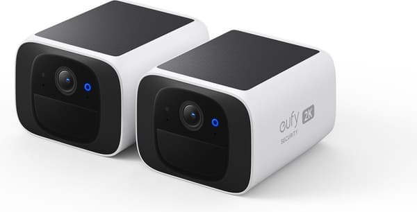 eufy security S220 SoloCam Dual Pack - Solar overvågningskamera - Trådløst udendørs kamera - Forever Power - 2K opløsning Hvid