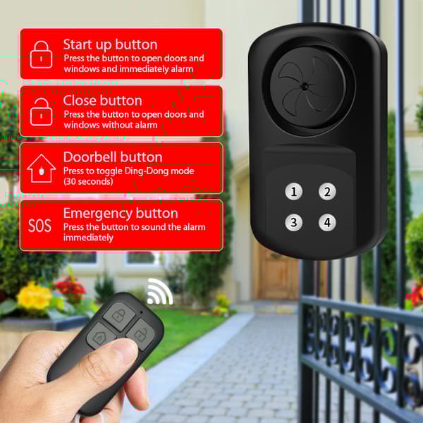 INF Alarmsensor for dører og vinduer IP67 vanntett Sort