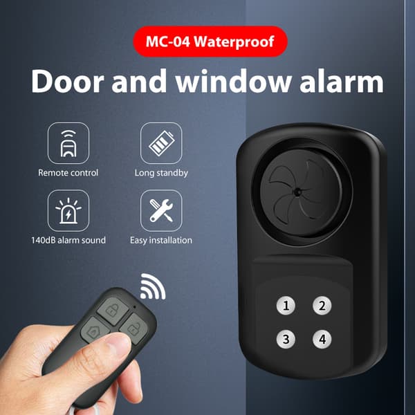 INF Alarmsensor for dører og vinduer IP67 vanntett Sort