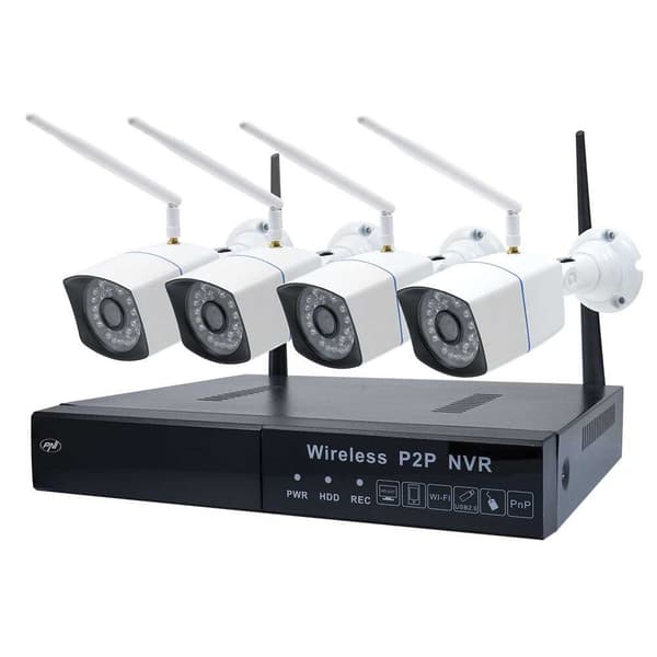 Pni Videovalvontasarja House Wifi550 4 Turvallisuus Kamerat + 1tb Kovaa Levy Ajaa Valkoinen