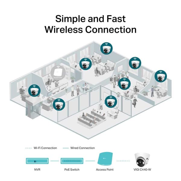 Tp-link Ip Wifi Kamera Full-color Turret 4 Mm 4mp Hopeinen