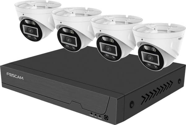 Foscam FNA108E-T4-2T FNA108E-T4-2T LAN IP overvågningskamera sæt 8-kanals med 4 kameraer 3840 x 2160 pi