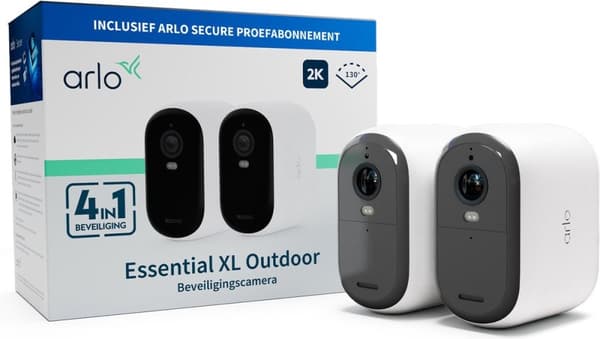 Arlo Essential 2K XL trådløst overvågningskamera for bekvemmelighed - 2 IP-kameraer