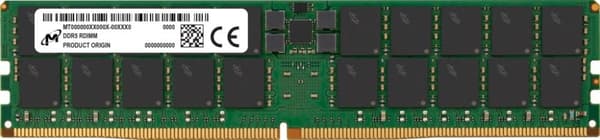 Serverhukommelsesmodul ddr5 (64gb, rdimm, 4800 mhz, cl 40, 1,1 v, mtc40f2046s1rc48ba1r), Micron