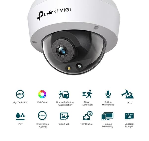 Net camera 4mp ir dome/vigi c240(4mm), Tp-link