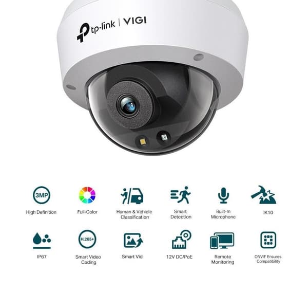 Nettkamera 3mp ir dome/vigi c230(4mm), Tp-link