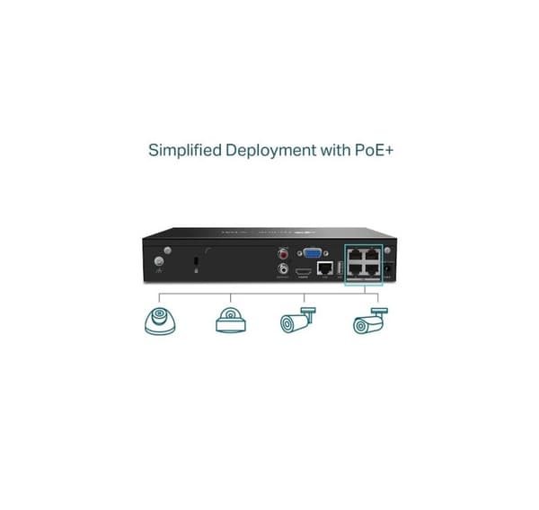 Net videoinspelare 4ch poe+/vigi nvr1004h-4p, Tp-link