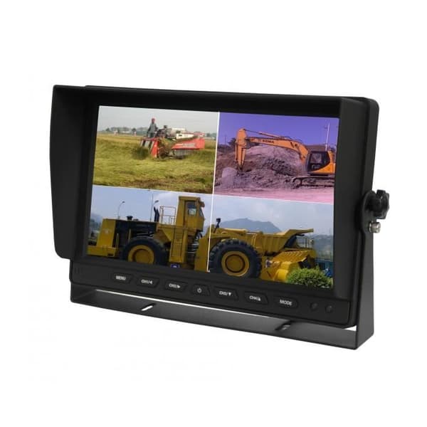 10,1" AHD 1080P bakre bildskärm i fordon med DVR för bildinspelning, 4 ingångar med ram och stativ,
