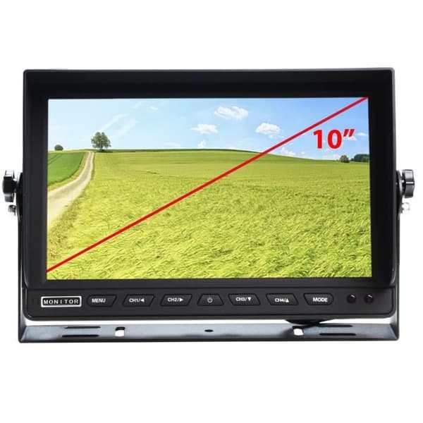 10,1" AHD 1080P bakre bildskärm i fordon med DVR för bildinspelning, 4 ingångar med ram och stativ,