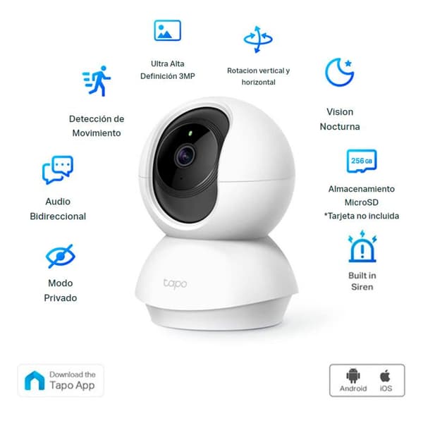 Tp-link Tapo C210 Säkerhetskamera 360° Wifi 2k MicroSd 256gb