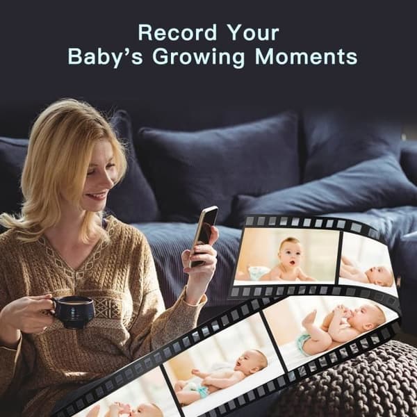 Arenti AInanny Cam - Multifunktionell baby monitor 3MP/2K - Ljuddetektering - Färgglatt LED-ljus - Temperatursensor