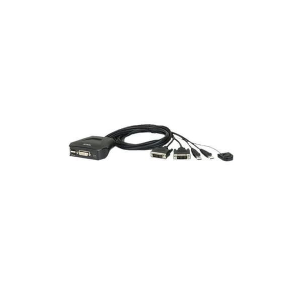 Aten, kaukosäätimen portin valitsin, 2-porttinen USB DVI -kaapeli KVM-kytkin kaukosäätimen portinvalitsimella