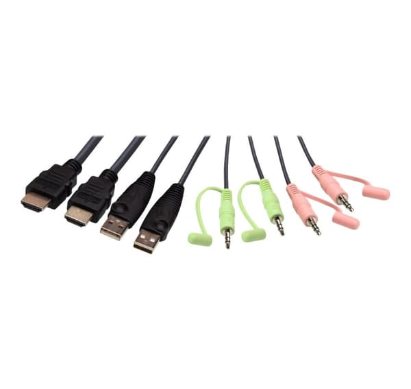 Aten, 2-ports USB 4K HDMI-kabel KVM-switch med fjärrportväljare, CS22H-AT