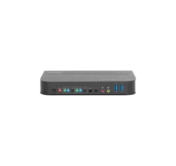 Digitus, KVM-kytkin, 2-portti, 4K60Hz, 2 x DP-tulo, 1 x DP/HDMI-lähtö, DS-12850