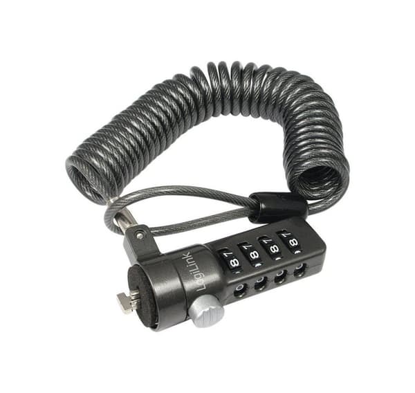 Logilink NBS004, Notebook Coil Cable Lock, musta