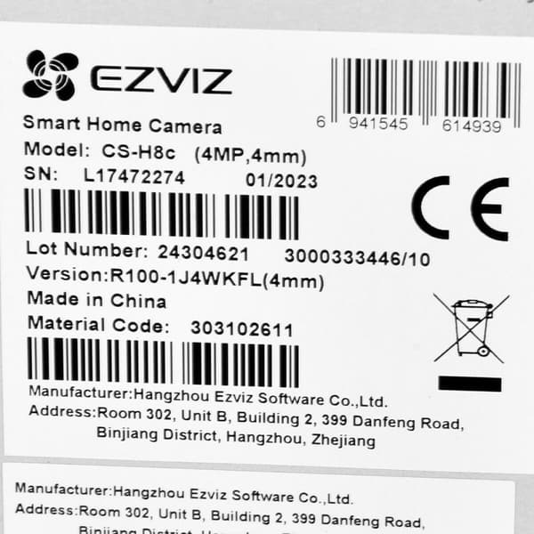 Videokamera til overvågning Ezviz CS-H8C-R100-1J4WKFL 4MM