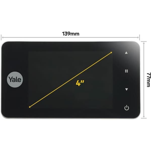 Digitalt titthål - YALE - DDV4500 - Inspelare - 4" LCD-skärm - Dörrtjocklek 38-110mm - Betraktningsvinkel 105°