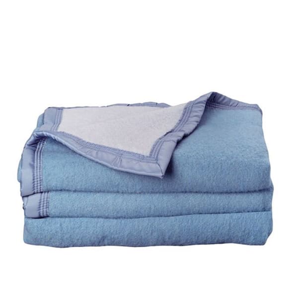 Täckning 100% Ren Jungfruull Dubbelsidig "Volta" 500 gr/m² Toison d'Or - Volta Myosotis Ciel - 240 x 260 cm