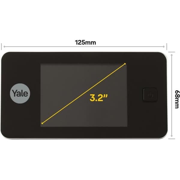 Yale DDV500 Digitalt titthål - 3,2" LCD-skärm - Dörrtjocklek 38 mm-110 mm