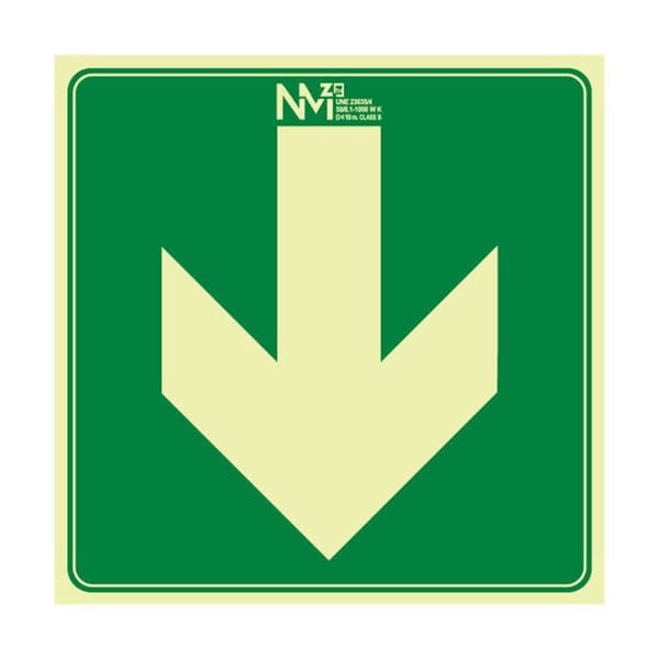 Signal ljus - NORMALUZ - RD10100 - Höger pil - 22,4 x 22,4 cm - PVC 0,7 mm - Godkänd evakuering