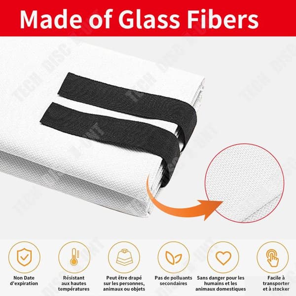 TD 4-pack nödbrandfilt 100 x 100 cm Brandfilt för hemmet i glasfiber