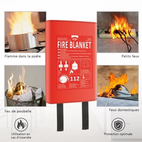 ELRO FB1300 Brandfilt - Stel - 1,2M x 1,2M