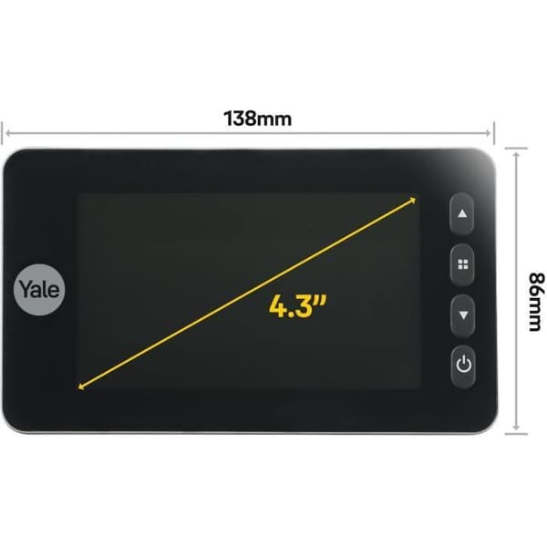 Yale DDV5800 Digitalt titthål med integrerad dörrklocka - Svart - Diameter 14 mm - Betraktningsvinkel 110°