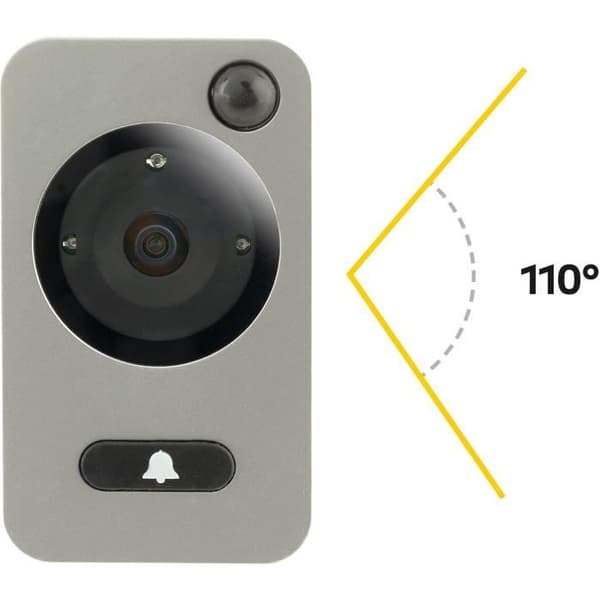 Yale DDV5800 Digitalt titthål med integrerad dörrklocka - Svart - Diameter 14 mm - Betraktningsvinkel 110°