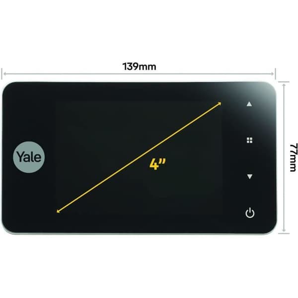 Yale 45-4500-1440-00-6001 Memory Plus 4500-Fångar bilder Visionneuse de Porte numérique, silver Svart, silver