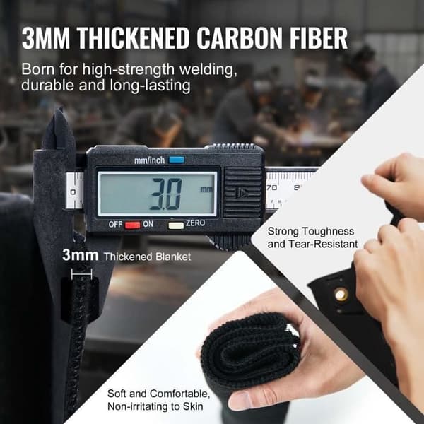 Flamskyddande svetsfilt-VEVOR-305x305 mm propankolfiber med metallgenomföringar-för kopparrör