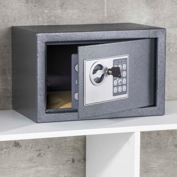 HI Safe med elektrisk lås mørkegrå 31x20x20 cm